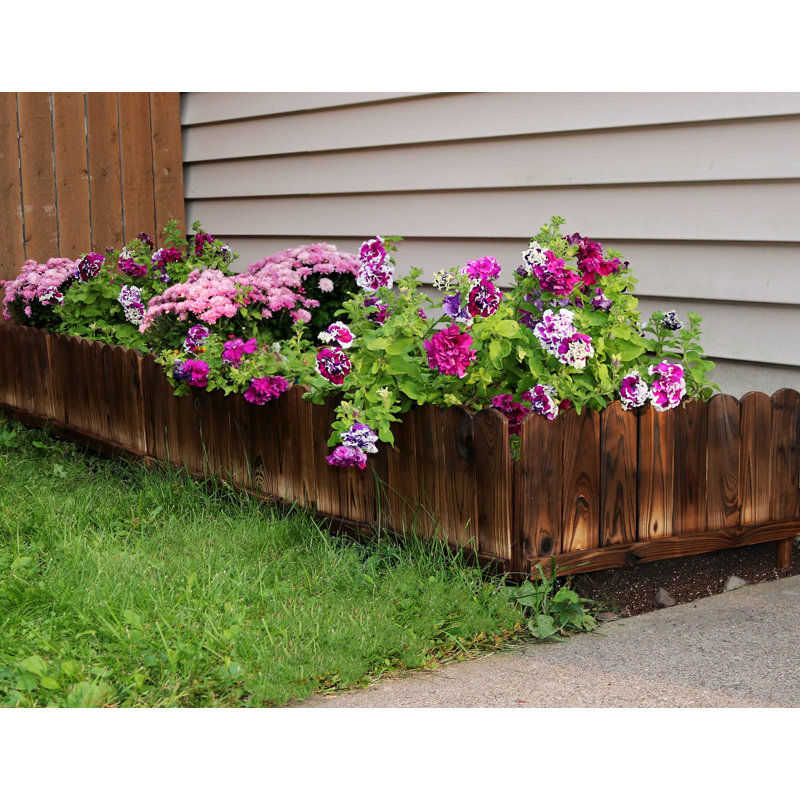 Wildon Home® Rustic Wood Garden Fence Panel Landscape Edging Wayfair